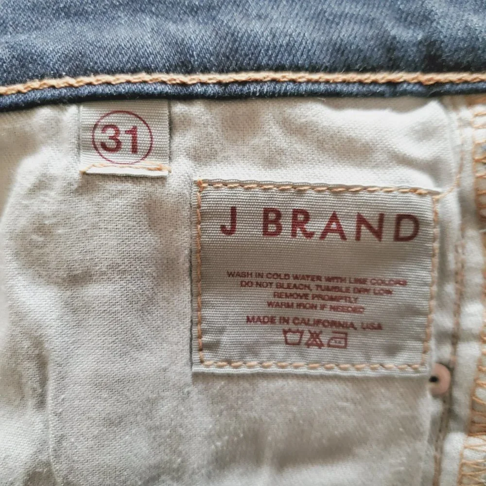 J Brand 805 INK Straight Leg Dark Wash Jean With Orange Threading Jeans Sz 31 - Picture 7 of 7